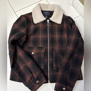 Forever 21 plaid shearling jacket
